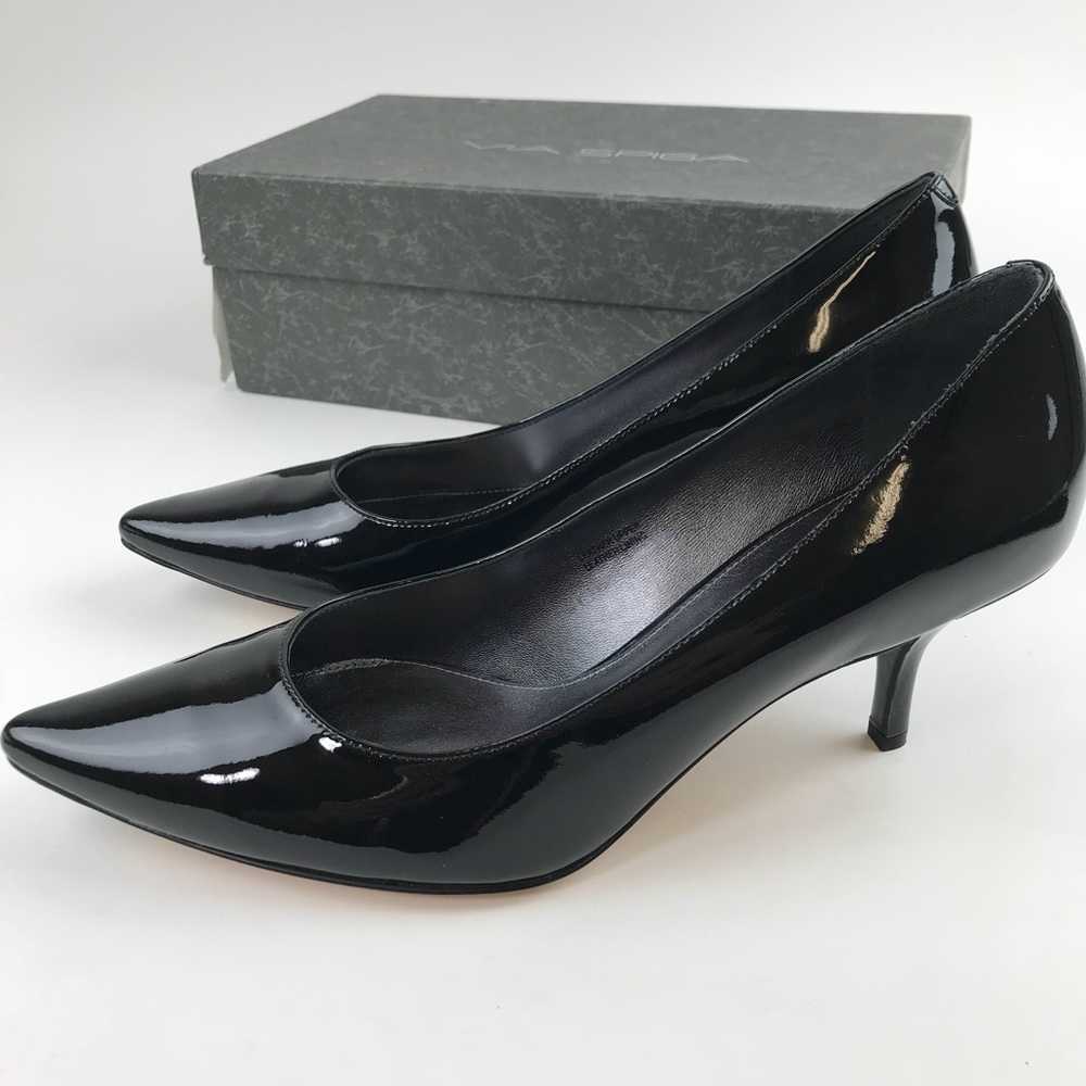 Via Spiga V Grover Black Patent Leather Size 9.5